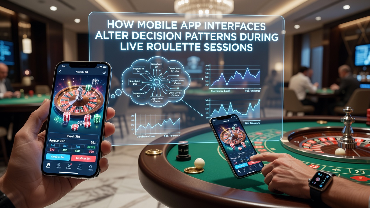 Close-up of roulette betting interface with color-coded chips and notification prompts on smartphone screen